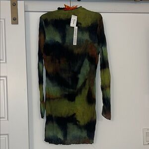 Topshop Multicolor Long Sleeve Mini Dress